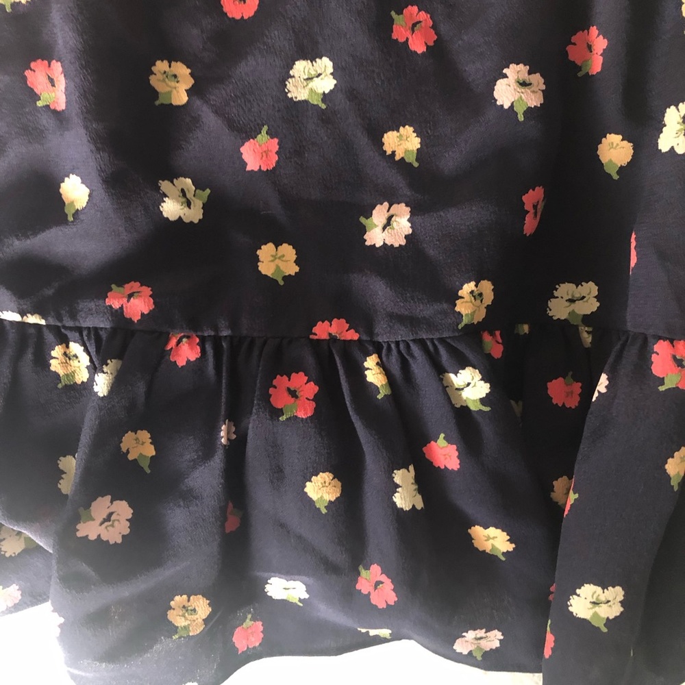 Madewell 100% silk navy floral top blouse - Picture 11 of 13